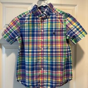 Kids Polo madras plaid button up